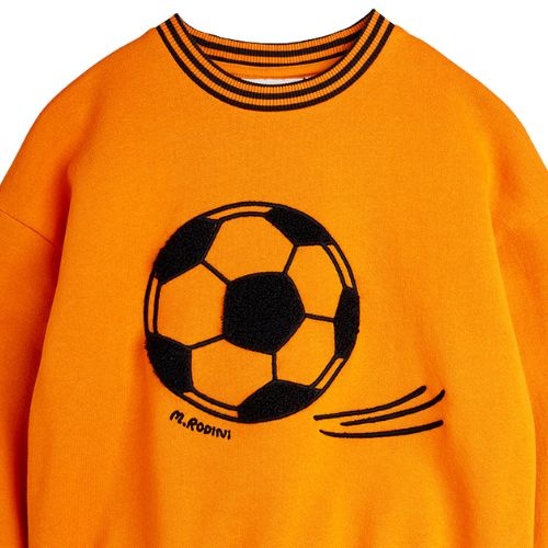 Mini Rodini football chenille sweatshirt orange - trui-3