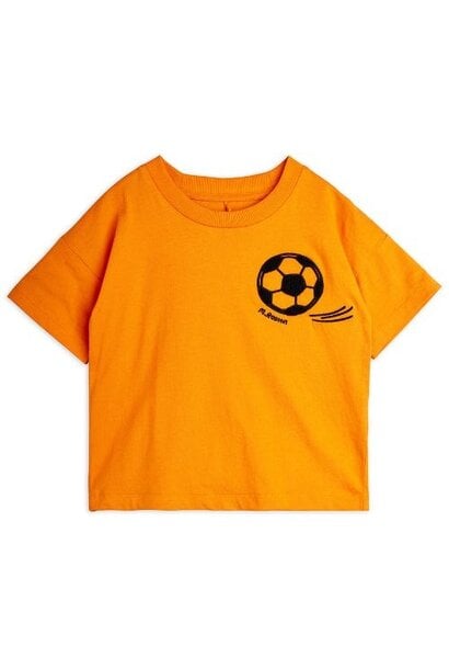 Mini Rodini football chenille ss tee orange - tshirt