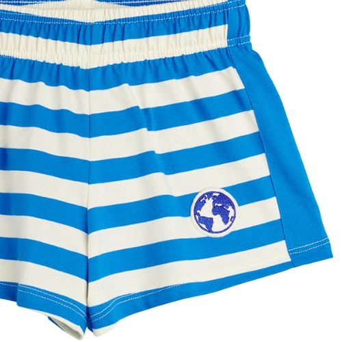 Mini Rodini earth yd stripe shorts blue - korte broek-3
