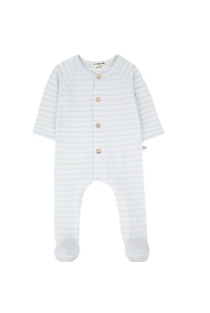 1+ in the family felip misty-blue jumpsuit w/feet - boxpakje