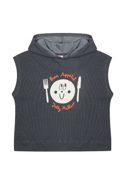 Jelly Mallow plate waffle sleeveless hoodie t-shirt