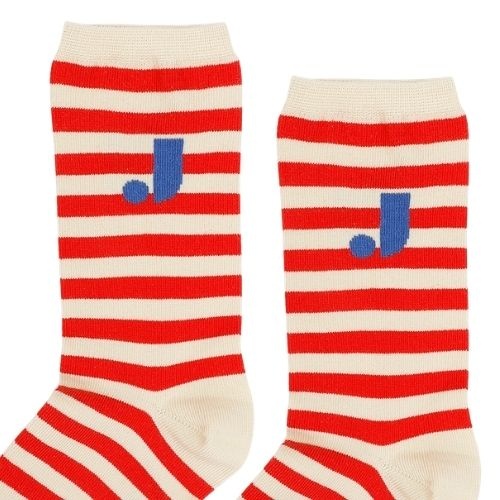 Jenest j stripe socks offwhite red - sokken-3