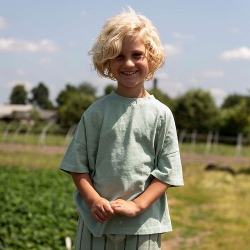 Jenest ben oversized t-shirt sage green-3