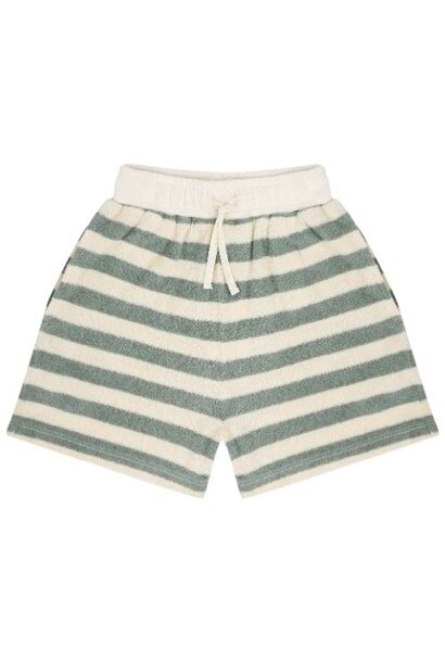 Jenest robin shorts sage green off white stripe - korte broek