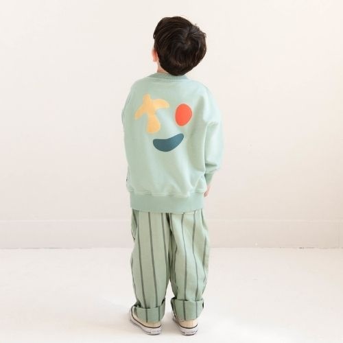 Jenest happy bird sweater sage green - trui-2