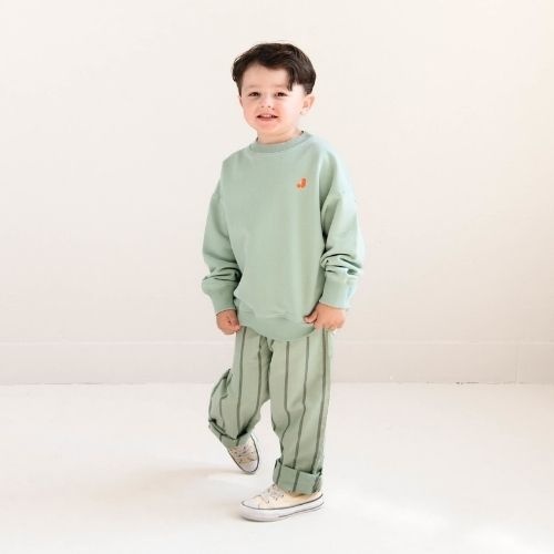 Jenest happy bird sweater sage green - trui-3