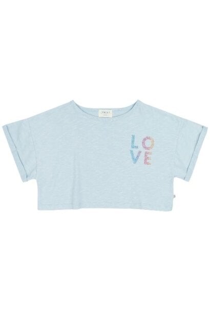 Jenest lizzy cropped t-shirt water blue