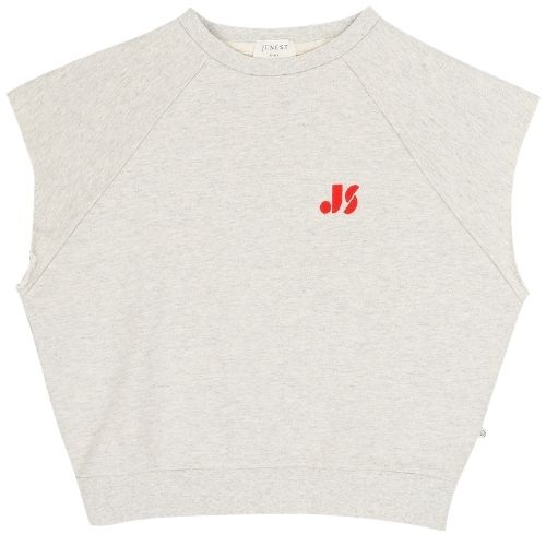 Jenest joey sleeveless sweater grey melange - trui-1