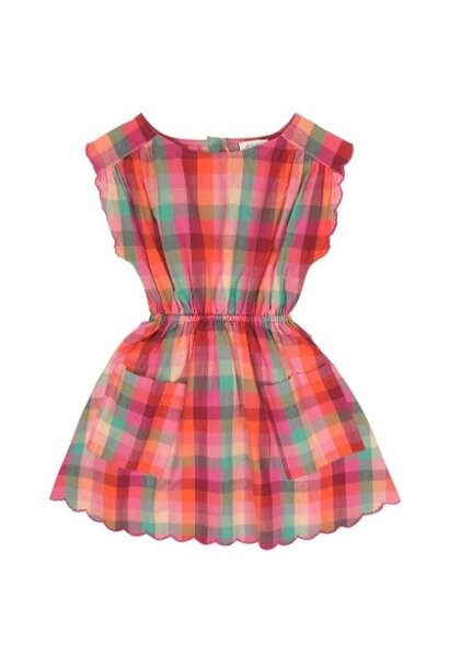 Jenest kiki dress fuchsia multi check - jurk