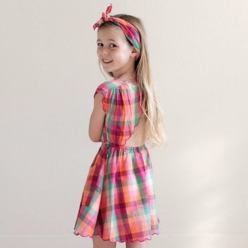 Jenest kiki dress fuchsia multi check - jurk-2