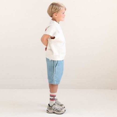 Jenest knox stripe shorts indigo stripe - korte broek-1