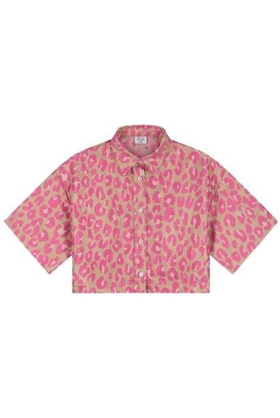 Call me frankie cmf pink leopard blouse