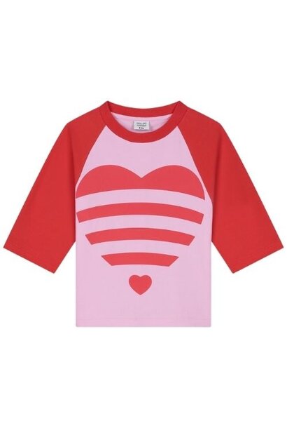 Call me frankie cmf striped heart cropped t-shirt