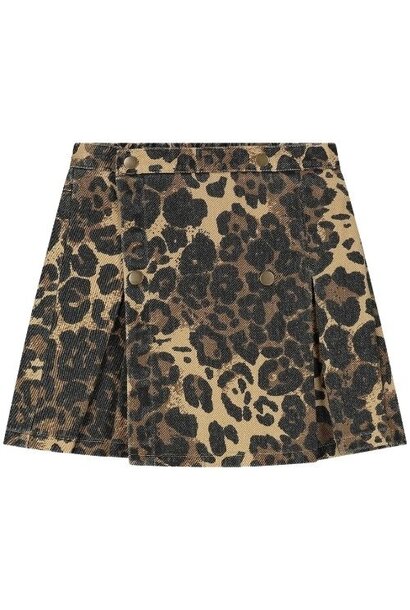 Call me frankie cmf leopard denim skort