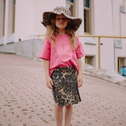 Call me frankie cmf leopard denim skort-2