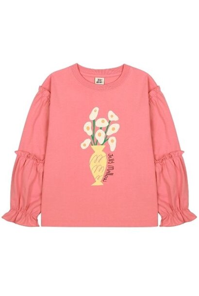 Jelly Mallow eggflower frill longsleeve t-shirt