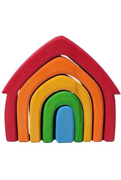 Grimm's houten regenboog huisjes
