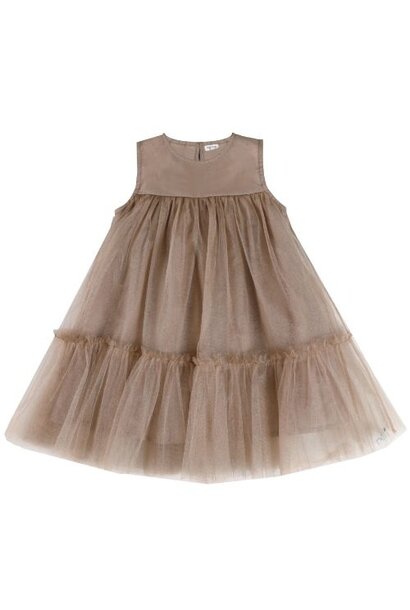 Donsje negina dress rose mocha metallic - jurk