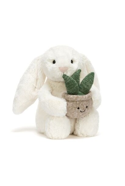 Jellycat cream bunny with plant