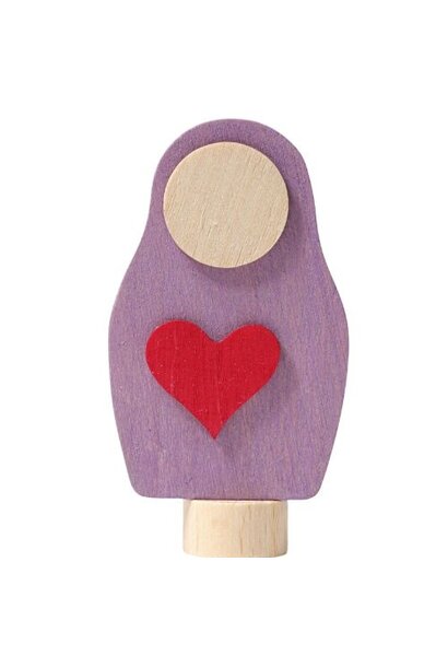 Grimm's steker decoratie figuur matroesjka met rood hartje