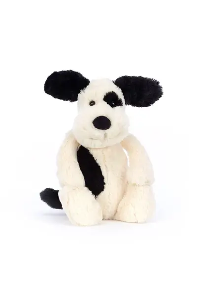 Jellycat bashful black & cream puppy original 