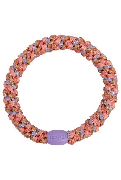 Kknekki mix coral dusty lavender glitter - haarelastiek