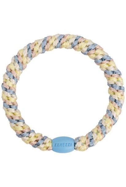 Kknekki mix seablue light yellow glitter - haarelastiek