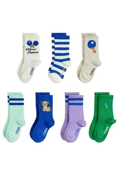 Mini Rodini table tennis 7-pack socks multi - sokken