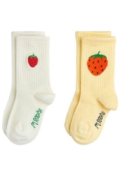 Mini Rodini strawberry emb 2-pack socks multi - sokken