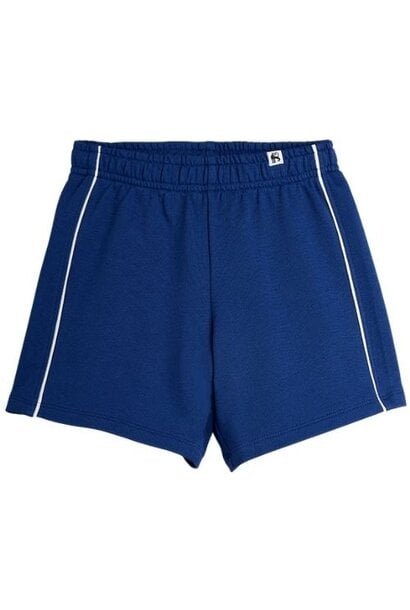 Mini Rodini plain piping sweatshorts blue - korte broek