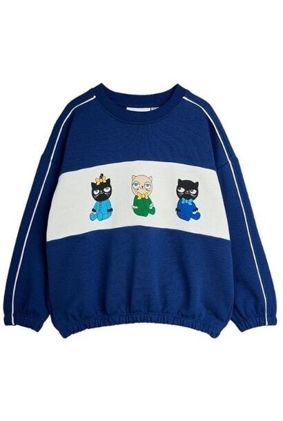Mini Rodini minibabies panel sweatshirt blue - trui
