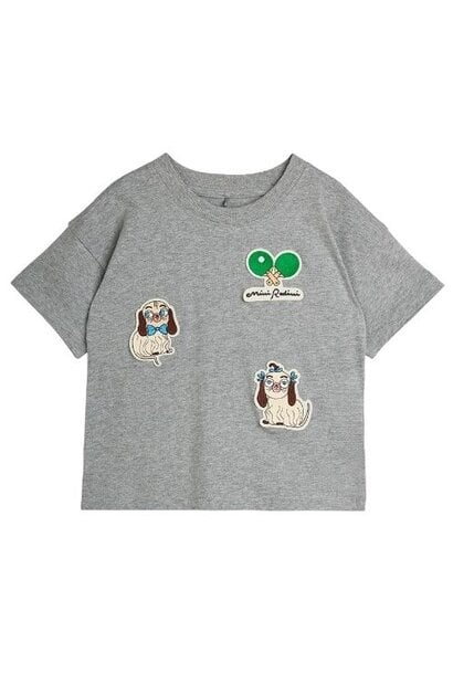 Mini Rodini minibabies patches ss tee grey melange - tshirt