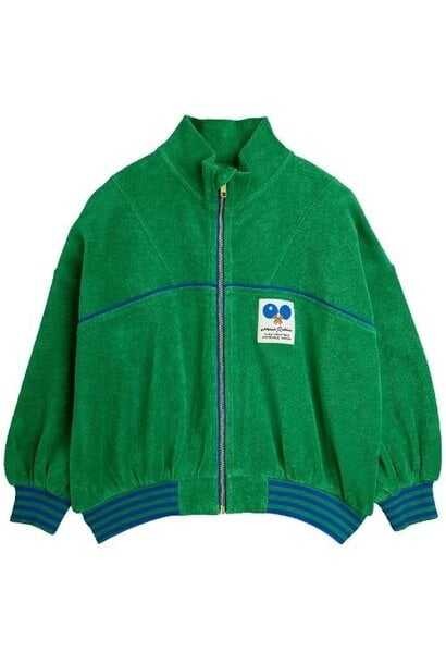 Mini Rodini table tennis patch terry cardigan green - vest