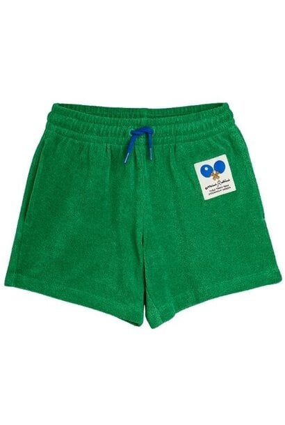 Mini Rodini table tennis patch terry shorts green - korte broek