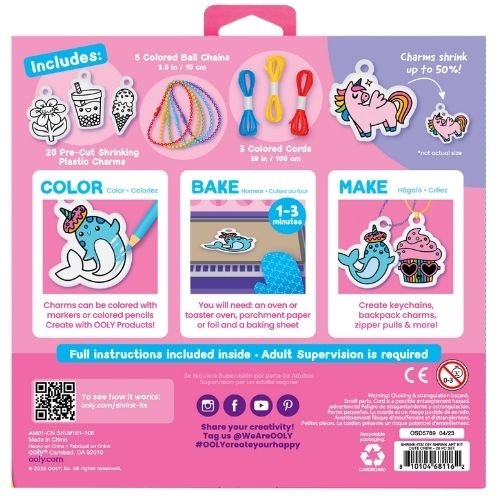 Ooly shrink-its! d.i.y. shrink art kit cute crew - krimpie dinkie krimpfolie-2