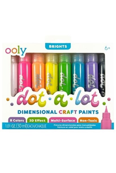 Ooly dot-a-lot dimensional craft paint bright set of 8