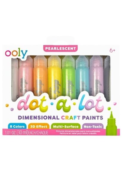 Ooly dot-a-lot dimensional craft paint pearlescent set of 8