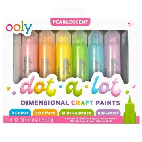 Ooly dot-a-lot dimensional craft paint pearlescent set of 8-1