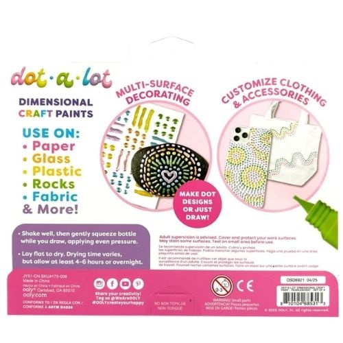 Ooly dot-a-lot dimensional craft paint pearlescent set of 8-6