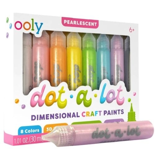 Ooly dot-a-lot dimensional craft paint pearlescent set of 8-5