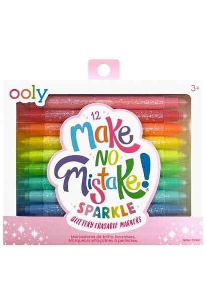 Ooly make no mistake! glittery erasable markers set of 12