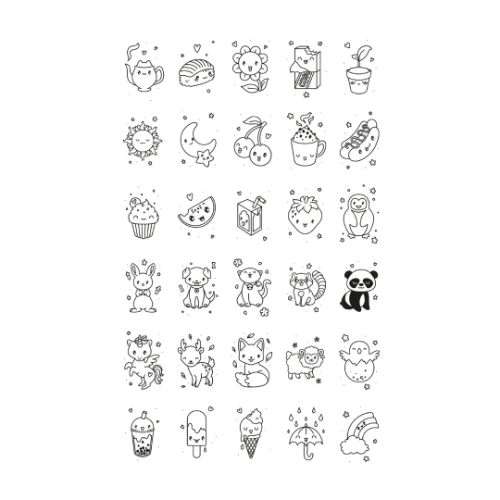 Kidywolf kidydraw mini tekentablet 30 'kawai' tekeningen-3