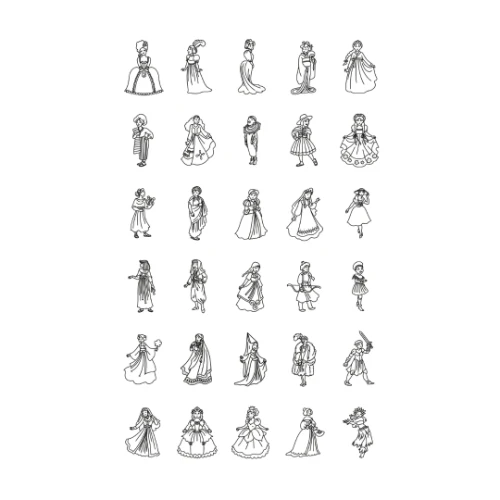 Kidywolf kidydraw mini tekentablet 30 'prinsessen' tekeningen-10