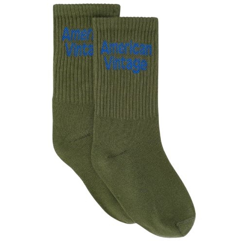 American Vintage clypsun chaussettes kaki sokken-1