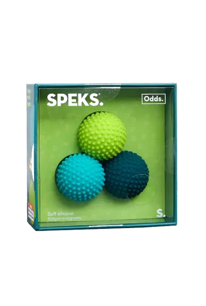 Speks odds soft silicone fidget magnet balls - dots green