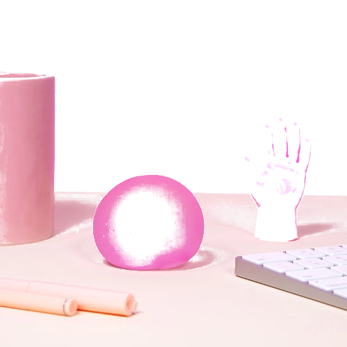Speks gump memory gel stress ball - moon gelly pink-4
