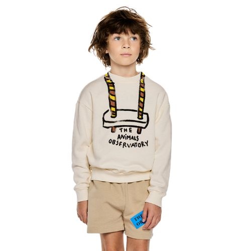 The Animals Observatory bear kid sweatshirt raw white - trui-2