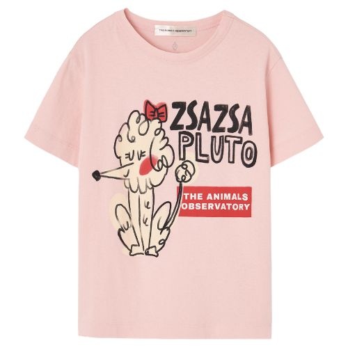 The Animals Observatory rooster kid t-shirt soft pink - tshirt-1