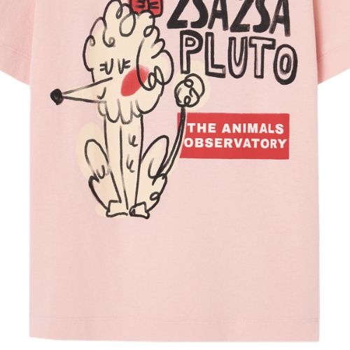 The Animals Observatory rooster kid t-shirt soft pink - tshirt-5