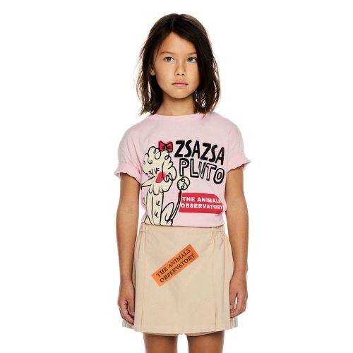The Animals Observatory rooster kid t-shirt soft pink - tshirt-2